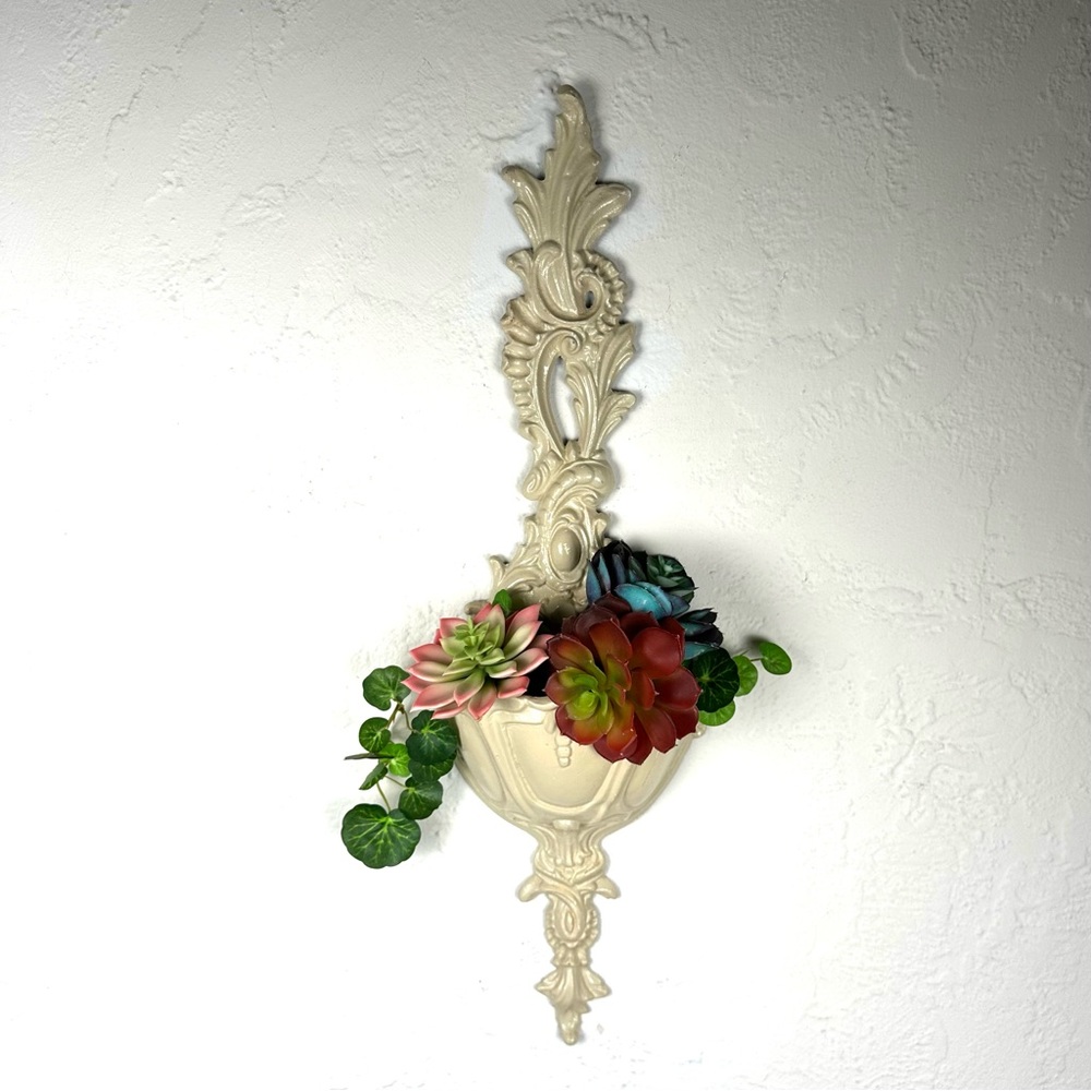 Vintage 70's Metal Wall Pocket Sconce